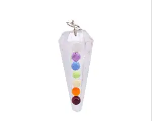 Most Selling Clear Quartz and Multi Stone Crystal 6 Faceted Cone Pendulum from Indian Manufacturer and Supplier