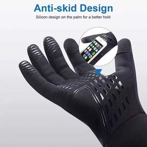 ถุงมือปั่นจักรยานกันลมสำหรับผู้ชายถุงมือสกีกันลมวัสดุหนัง - Product Image 2