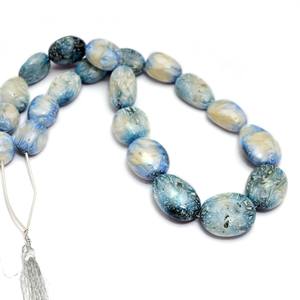 ลูกปัดหินนักอารี14x16mm-20x25mm นเรียบลูกปัดอัญมณีสังเคราะห์สีฟ้าธารน้ำแข็งธรรมชาติที่หายากมากสำหรับเครื่องประดับ - Product Image 2