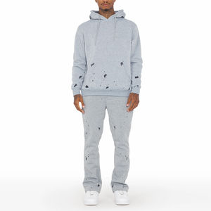 Nouveauté coton lourd pour bouffée impression survêtements pour hommes évasé survêtement à capuche 500gsm survêtement respirant pour l'hiver - Product Image 1