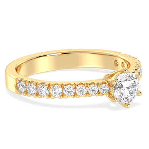 Anillo de Compromiso REYES Personalizado de Oro Sólido de 14K con Diamante Cultivado en Laboratorio de Corte Redondo de 0.86 Quilates para Mujer, Joyería Personalizada - Product Image 3