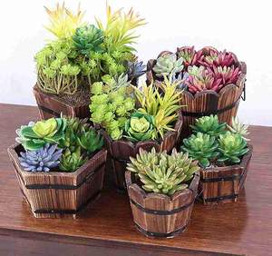 Pots de fleurs en bois de manguier indien sculptés à la main, jardinière de ferme vintage marron foncé, décoration d'intérieur, jardin à vente chaude - Product Image 3