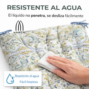 Cojines para Silla de Interior/Exterior Acolchados Repelentes al Agua de 40x40x5 cm con Correas de Sujeción, Fáciles de Limpiar, con Soporte Lumbar - Product Image 4