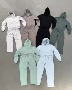 Sweat à capuche baggy surdimensionné à épaules tombantes en coton polaire lourd et pantalon de survêtement pour hommes de haute qualité - Product Image 1