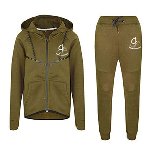 Chándal de moda con cremallera, conjuntos de dos piezas, chándal de algodón/poliéster para hombre con etiqueta privada - Product Image 4