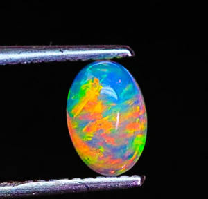 Piedra preciosa de cabujón de forma ovalada de ópalo etíope-Piedra suelta de juego de fuego pulida suave-Cabinas de ópalo para hacer joyas - Product Image 1