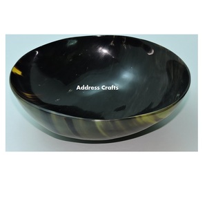 Custom Engraved Logo Handmade Natural Buffalo Horn Bowl Unique Style Kitchen Accessories Hotel <b>Home</b> Restaurant Serving Used Bowl - Product Image 2