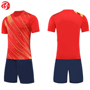 Maillots et uniformes de football respirants à manches courtes les plus vendus – Tenues de sport de football multicolores à transfert thermique - Product Image 5