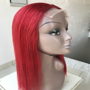Perruques en dentelle HD 18'' rouges lisses, 100% Remy Virgin, cheveux humains bruts doux, cuticules alignées, grade 10A, double trame machine, type Mink Cambodgien - Product Image 3