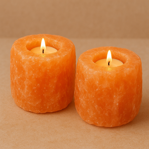 Super september Offer Bougeoir décoratif au sel de l'Himalaya Naturel Rose Sel de roche Thé Lumière Coeur Rond - Product Image 1