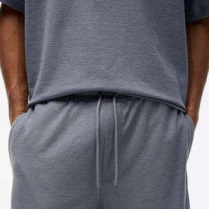 Survêtement décontracté pour hommes, tenues d'été, t-shirts et shorts de course à pied, jogging, ensemble 100% coton, nouveau style tendance, 2 pièces - Product Image 3