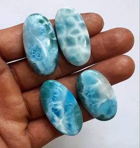 Cabochon Larimar naturel de qualité unique Pierres précieuses de taille mixte pour un usage quotidien Bijoux ou fabrication de cadeaux Certifié IGI - Product Image 1