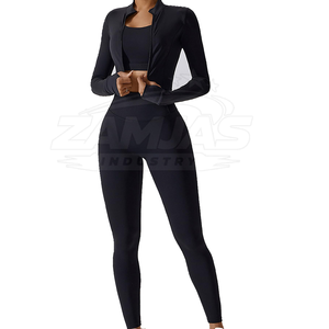 Conjunto Deportivo de 3 Piezas para Mujer, Transpirable y de Calidad Premium: Bra Deportivo, Leggings y Chaqueta con Cintura Elástica para Yoga y Fitness - Product Image 3