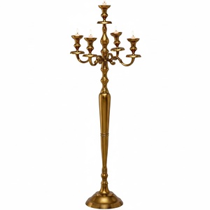 Copper Plated Metal Aluminum <b>Candelabra</b> for Wedding and Christmas Tabletop Decoration Handmade Floor <b>Candelabra</b> - Product Image 4