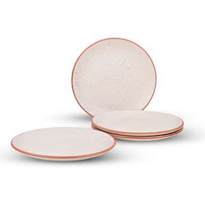 Classic <b>White</b> Ceramic <b>Dinner</b> Plates <b>Set</b> of 4 10.5 Inch Customizable New Design for Party Horeca Hotels Free Sample Available - Product Image 3