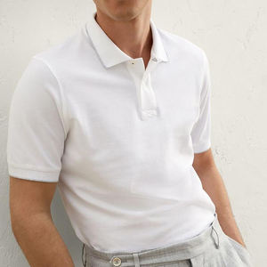 Para manga corta sólido de alta calidad 100% algodón camisa de hombre cuello verano 2025 transpirable stock a granel - Product Image 2