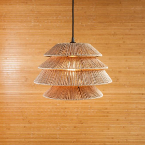 กรอบโคมไฟแชนเดอเลียร์ทำจากไม้ไผ่สานสานจากธรรมชาติสำหรับบ้านคาเฟ่ - Product Image 3