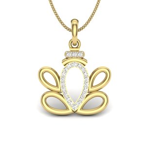 Ishi Diamonds Lord Ganesha Oro de 18K con un colgante de diseño con tachuelas de diamantes cultivados en laboratorio - Product Image 1