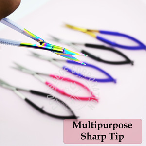 High Quality Cuticle Trimming Scissors Micro Eyelash Scissors Eyebrow Spring Scissors Manicure Tools Sharp Tip <b>Lightweight</b> - Product Image 4