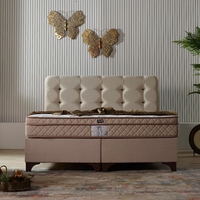 Lit de couchage européen en bois massif élégant de haute qualité, double caractéristique, lit queen king size en tissu, meubles turcs