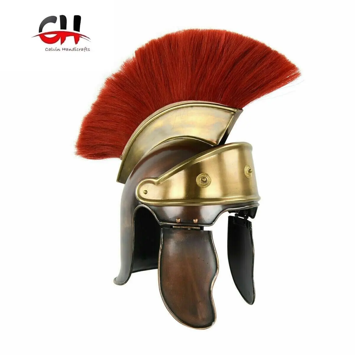 ROMAN Mũ bảo hiểm thép Thời Trung Cổ praetorian Roman Mũ bảo hiểm với chùm