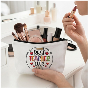 Bolsa de cosméticos con cremallera para maquillaje, estuche de artículos de tocador con diseño de H para regalo y uso escolar, 22x13,5 cm - Product Image 3