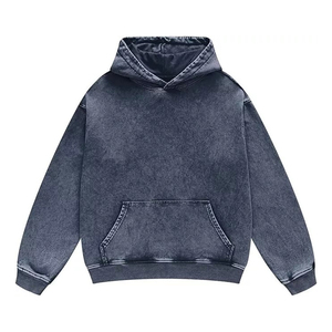 เสื้อฮู้ดผ้าเทอร์รี่ใส่ได้ทั้งชายและหญิงผ้าเทอร์รี่สีเทาผ้าถักแบบโอเวอร์ไซส์จากนักออกแบบ OEM - Product Image 6