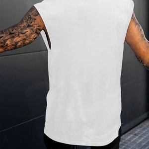 Camisetas sin mangas transpirables de alta calidad para hombre, Camiseta deportiva personalizable de talla grande sin mangas de tela suave para gimnasio, venta al por mayor - Product Image 2