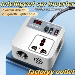 Inversor de Corriente de 12V 100W DC a AC con Puerto Lightning y Conexión para Encendedor para Accesorios de Coche - Producto de Seguridad Eléctrica - Product Image 4