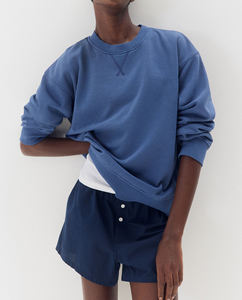 Sudaderas de cuello redondo de gran tamaño de alta calidad para mujer, jersey liso de manga larga, venta al por mayor, estampado de lavado ácido de invierno de talla grande - Product Image 1