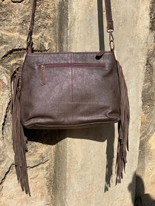 Bolso de mano de piel de vaca estilo occidental para mujer, con flecos, hecho a mano, a la moda, bolso de compras de alta calidad - Product Image 5