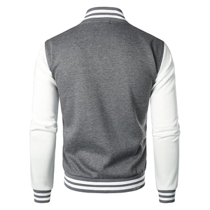 แจ็คเก็ตเบสบอลแฟชั่นล่าสุดสำหรับผู้ชายปี 2026 แจ็คเก็ต Letterman Varsity แบบคอลลาจ ออกแบบเองได้ ขายส่ง สีพื้น สำหรับฤดูใบไม้ผลิ - Product Image 3