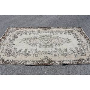 Clásico Beige marrón 5,3X9,4 pies Vintage alfombra turca lana Imitación Piel de conejo látex nuevo rectángulo Patchwork para pasillo cabecera - Product Image 4