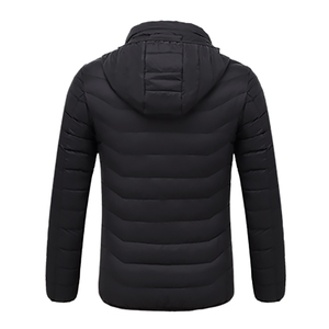 <b>Men</b> Winter Puffer <b>Jacket</b> Stand Front Breathable Eco-Friendly Polyester Waterproof Hooded Full Zip Lightweight High Street - Product Image 2