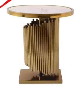 High Quality Metal Frame With <b>Marble</b> Round <b>Top</b> <b>Side</b> <b>Table</b> for Home Living Room - Product Image 1