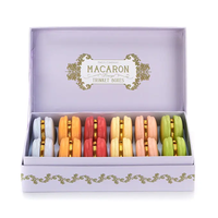 Boîte à macarons de luxe avec logo imprimé en couleur personnalisée Boîte en papier en carton pour emballage de récipient d'aliments sucrés avec couvercles