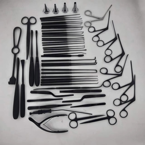 Ensemble d'instruments de tympanoplastie certifiés CE, manuel, en acier inoxydable noir, outils chirurgicaux pour la chirurgie de l'oreille, ORL de base - Product Image 1