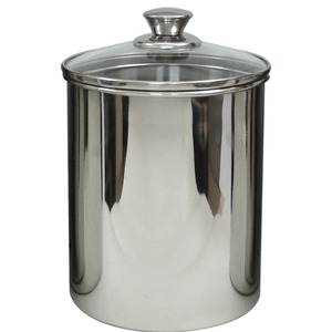 Silver Square Aluminum Jar with Clear Top Viewing Window Dishwasher Safe Countertop Organizer for <b>Coffee</b> <b>Tea</b> <b>Sugar</b> - Product Image 3