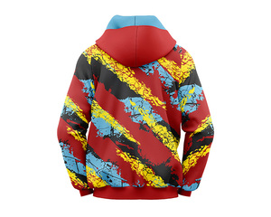 Trendy <b>Tie</b> Dye Hoodie Long Sleeves Zip Closure 100% Cotton Sweatshirt Coat Streetwear Tops Solid Pattern - Product Image 2