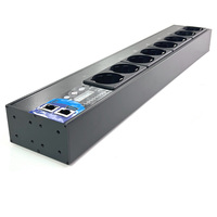 PDU de montage en rack certifié CE de 19 pouces, 8 prises EU Schuko 16A 250V, unité de distribution d'alimentation HTTP/HTTPS, salle de télécommunications personnalisable