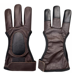 Guantes de Tiro con Arco FIT CHAMP de Alta Calidad, Personalizables, de Cuero Suave, Antideslizantes, Transpirables, con Protección de 3 Dedos para Caza - Product Image 1