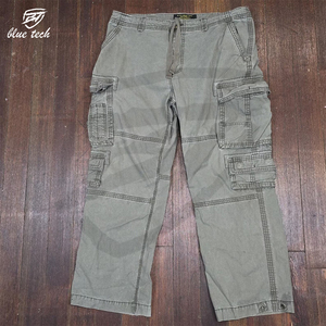 Pantalon cargo en toile extensible formel pour homme, taille mi-haute, grande taille, léger, uni, logo personnalisé, 100% coton, séchage rapide - Product Image 1