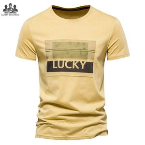 Camiseta de Manga Corta para Hombre, Tejida, de Fibra de Algodón Sólida, Transpirable, Casual, Ecológica, de Secado Rápido, Diseño Liso de Alta Calidad, Estampado Digital - Product Image 5