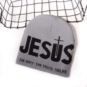 Chapeau en tricot personnalisé professionnel pour couple, automne-hiver, style street, personnalité, nouveau motif léopard jacquard, alphabet - Product Image 1