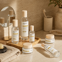 Ensemble d'emballages cosmétiques en verre 30ml-150ml, flacon de toner, flacon pompe à lotion en verre dégradé, pot cosmétique rond 100g