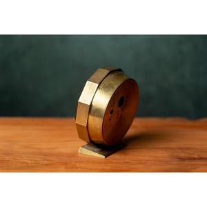 Well Made Golden Metallic Desk <b>Clock</b> with Silent Mechanical <b>Movement</b> Modern Design Complements Warm and Cool Color Schemes - Product Image 3