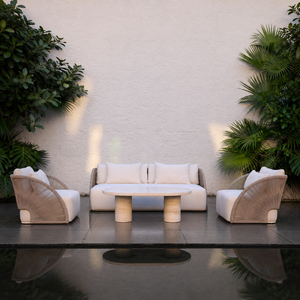 Set di Divani da <span class=keywords><strong>Esterno</strong></span> Moderni in Corda Intrecciata con Telaio in <span class=keywords><strong>Alluminio</strong></span>, Impermeabili e Personalizzabili per Cortili e Hotel - Product Image 2