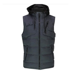 Gilet matelassé sans manches personnalisé OEM pour homme, léger, en coton, avec fermeture éclair, coupe-vent, imperméable, chaud, veste d'hiver, taille plus - Product Image 1