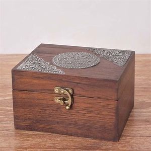 Paper Recyclable Ring Box Wholesale Portable Mini Jewelry <b>Wooden</b> Box <b>Storage</b> Box Case Holder Vintage Treasure <b>Chest</b> Decoration - Product Image 1