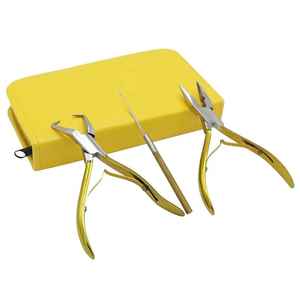 Kit d'outils pour extensions de cheveux plaqué or, acier inoxydable durable, logo personnalisé, qualité supérieure, pince, ciseaux à cheveux, poignée en boucle - Product Image 6